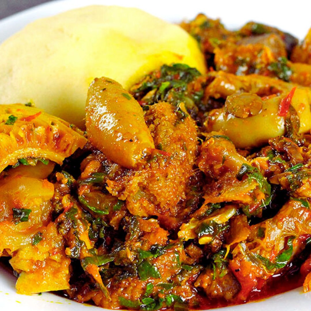 Pounded Yam & Choice of Soup
